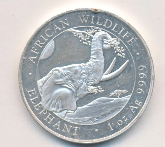2023 Somali African Wildlife Elephant 1 One Troy Ounce .999 Silver Round