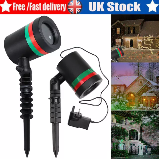 Christmas LED Moving Laser Projector Light Xmas Party Outdoor Landscape Lamp UK