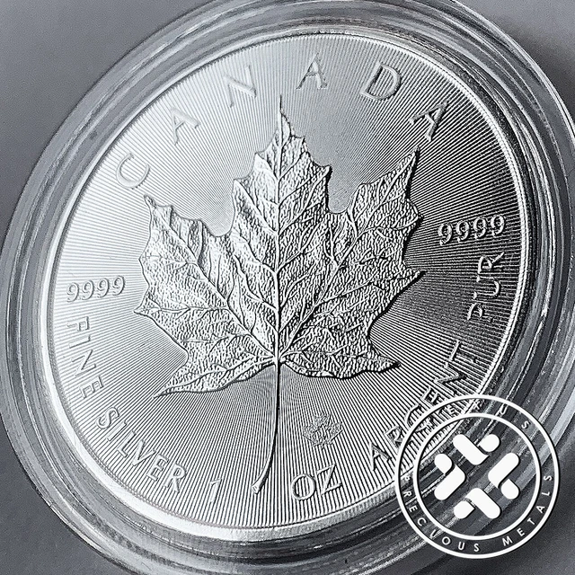 2019 Canada 1 Oz Silver Maple Leaf $5 Coin Gem Bu With Capsule