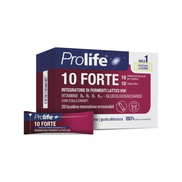 ZETA FARMACEUTICI Prolife 10 Forte - Probiotic Supplement 20 Sachets