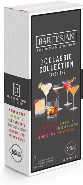 Bartesian Classic Collection 6 Cocktail Mixer Capsules, Pack of 6