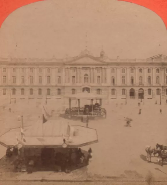 France Toulouse Capitole Hotel de Ville ancienne Photo Stereo 1880