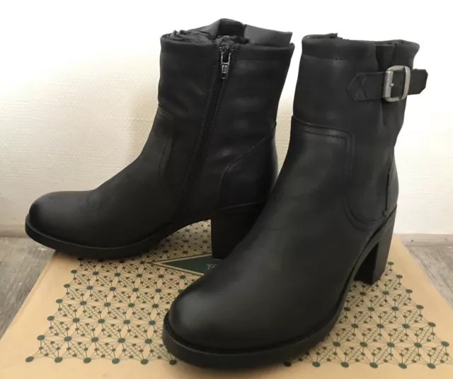 Destockage Neuf Bottines Marque Coco Abricot Cuir Noir @ T 40 @ Neuf 139€ @ N6