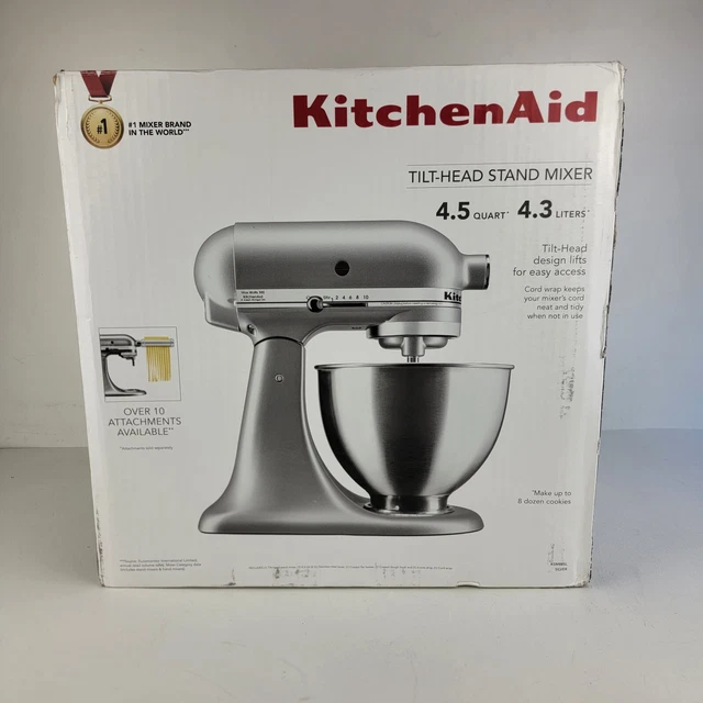 NEW KITCHENAID DELUXE 4.5 Quart TiltHead Stand Mixer, KSM88SL Silver