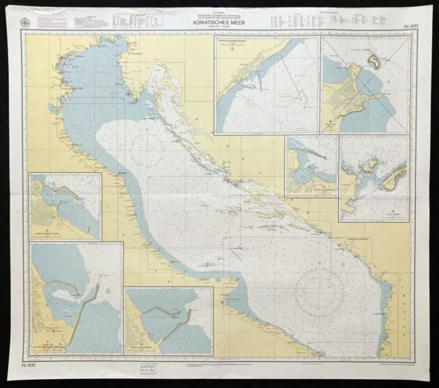 Nautical Chart Adriatic Sea No 600 1996 Coasts of Croatia Italy Slovenia