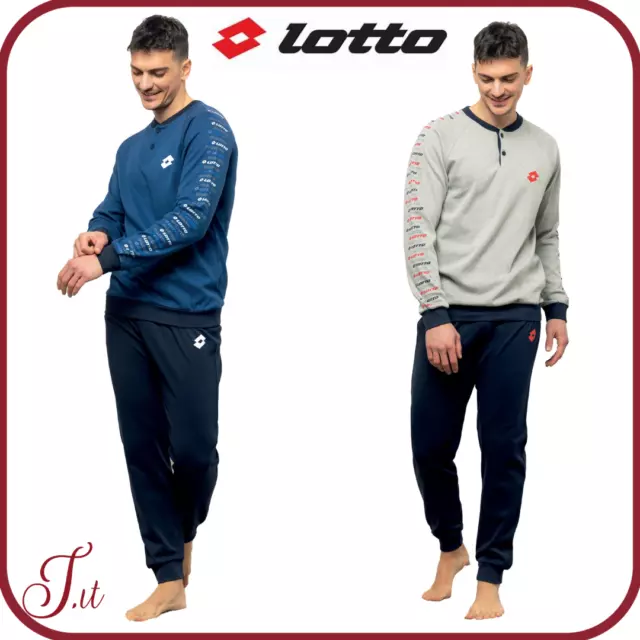 Lotto Pigiama Caldo Cotone Uomo Calibrato taglie Forti autunno/inverno Sportivo