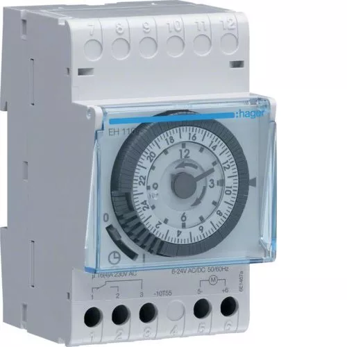 Hager EH110 Daily time switch 1 channel, analog, 3 modules FREE DHL EXPRESS S...