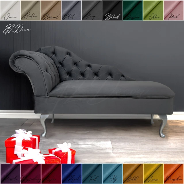 Chaise Lounge Chesterfield Sofa Grey Accent Chair Lucian Tufted Longue