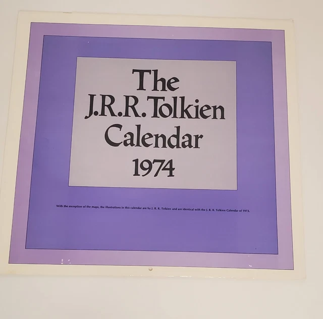 VINTAGE 1974 JRR Tolkien Calendar Lord of the Rings LOTR 50.00 PicClick
