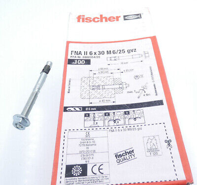 Fischer FNA II 6x30/25 Anclaje de clavo 6x30 M6/25 gvz (galvanizado) VPE: 100 piezas