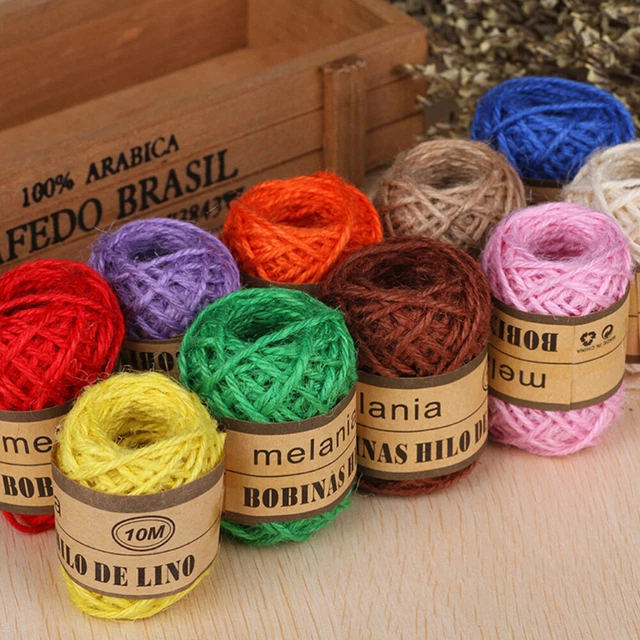 Cuerda de cáñamo de color 1 caja 24 rollos papel doméstico cuerda creativa hágalo usted mismo trenzada