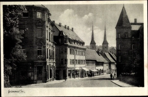 Ak Grimma in Sachsen, Straßenpartie - 3652495