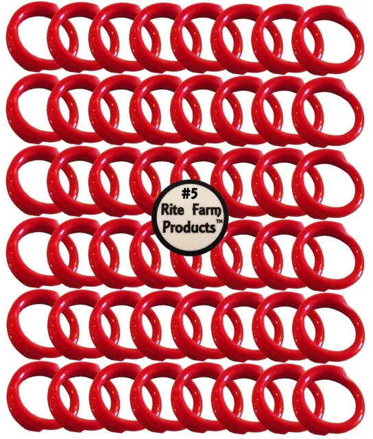 48 Red #5 Leg Bands 5/16" Chicken Poultry Chick Quail Pigeon Dove Duck Goose