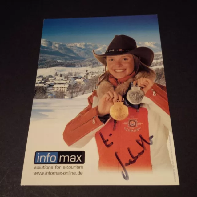 EVI SACHENBACHER 2 x Olympiasiegerin signed Autogrammkarte 10x15 Autogramm