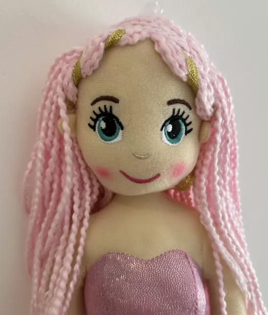~❤️~MERMAID DOLL Plush Medium 45cms 18" Flip Sequin Soft Toy Pink Hair PEARL❤️