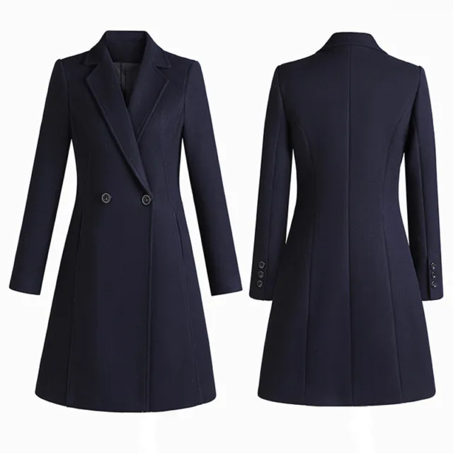 Womens Thicken Lapel Collar Padded Trench Outwear Slim Fit Winter Warm Overcoat