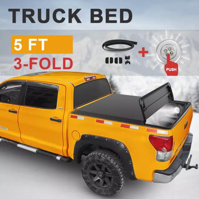 5FT HARD TONNEAU Cover For 20192023 Ford Ranger Truck Bed TriFold W/2