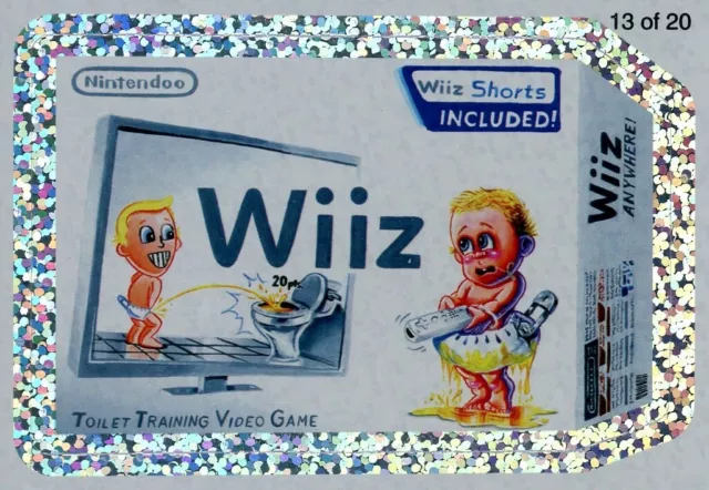 Wacky Packages ANS 7 WiiZ Wack-O-Mercials SILVER FLASH FOIL PARALLEL #13