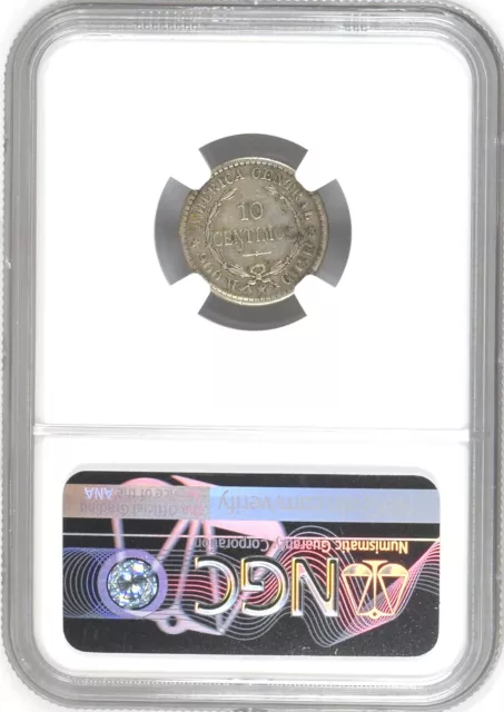 Costa Rica: 10 Centavos 1905 GCR, NGC XF-45, KM# 146 Philadelphia Mint Silver 2