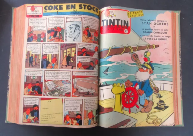 Tintin Herge Reliure Amateur De L Annee 1956 Complete  Fascicules En Trebon Etat