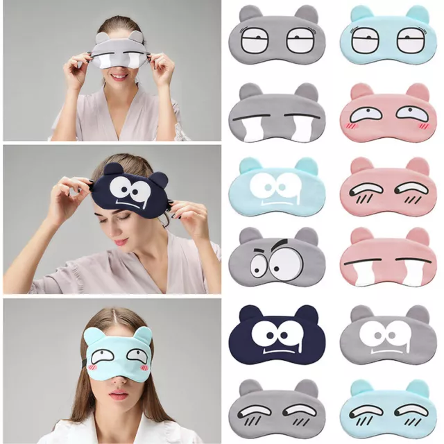 Maschera per gli occhi sonno divertente viso 3D valvola per gli occhi aiuto viaggio relax benda per gli occhi S ¬