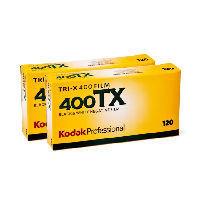 2x Kodak Tri-X 400 120 5er Paquete Rollo Película S/W B/W en Blanco y Negro