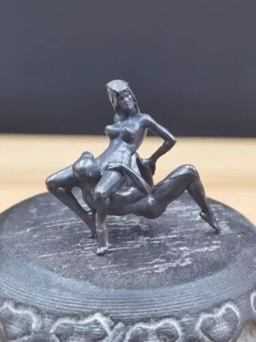 Solid Bronze Copper Statue Hand Carved Penis Love Man Woman Amulet 98098869