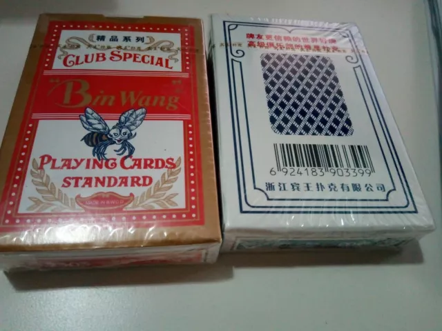 2 unidades Baraja de Cartas Club Special Playing Bing Wang Roja y azul Naipes