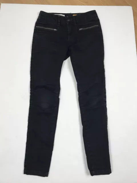 ANTHROPOLOGIE Pilcro and the Letterpress Womens Black Moto Pants Jeans 0 Zipper