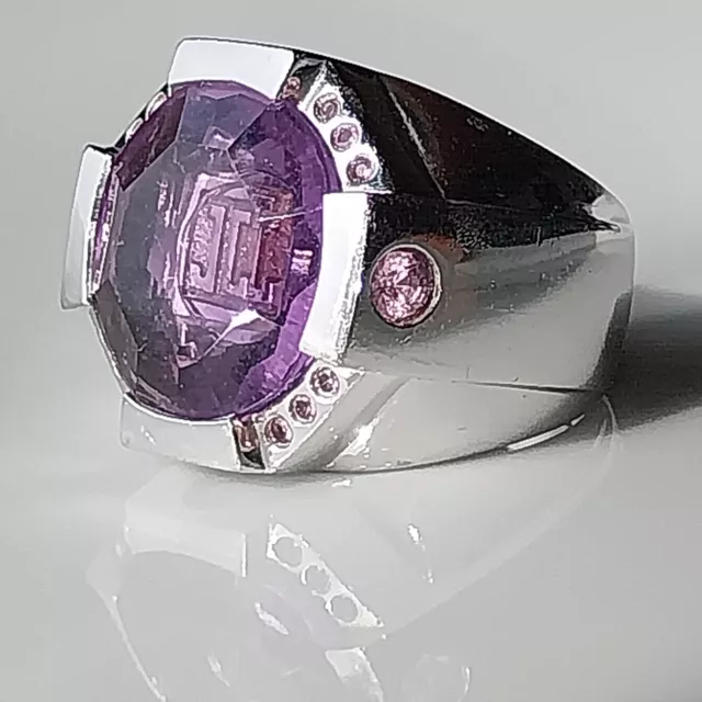 Jette Joop Ring 750 / 18 Kt gold Weißgold Amethyst Quarz gr57 Solitär 22g no 585