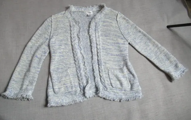 Motherhood Maternity Womens Beige Blue Open Front Knit Cardigan Sweater Size M