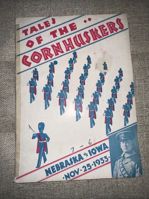 1933 IOWA HAWKEYES vs Nebraska Cornhuskers programme de football EUR