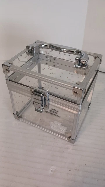 2015 Caboodle Clear with Sparkles Make Up Jewelry Train Case - 5"