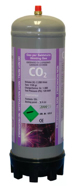 CO2 gas bottle 220ltr for mig welding disposable cylinder