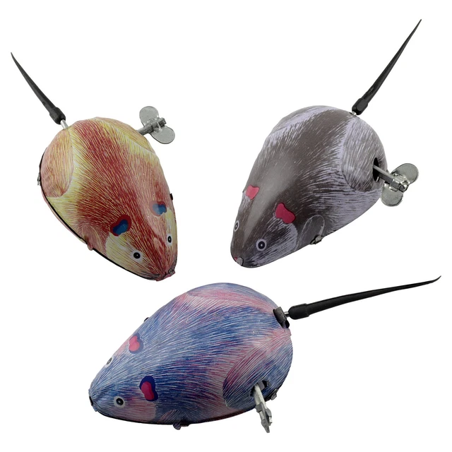 Jouet Ancien Petite Souris Mécanique En Tôle - Vintage