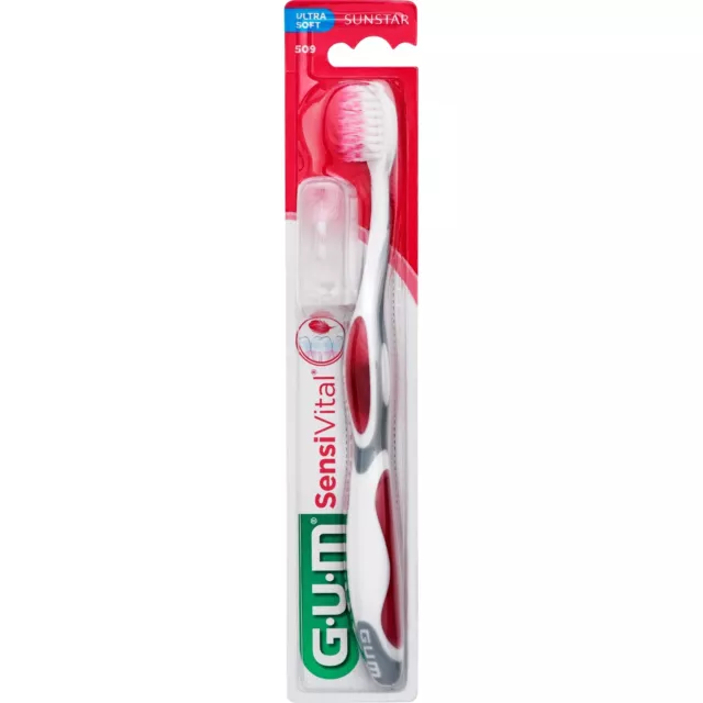 GUM SensiVital Zahnbürste, für schmerzempfindliche Zähne & sensibles Zahnfleisch