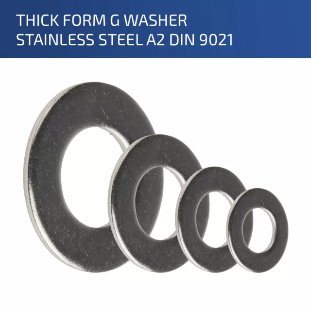 Stainless Steel Metric Flat Washers DIN 125 M2, M2.5, M3, M4, M5, M6, M8, &  M10