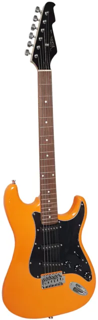 E Gitarre Orange Schwarz Kracher Elektrogitarre Hingucker Tremolo Singelcoil
