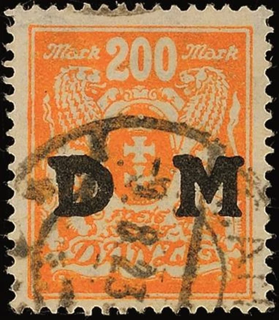 8447) Danzig Dienstmarken 38 zeitgerecht gestempelt gepr. Infla Mi. 40,-