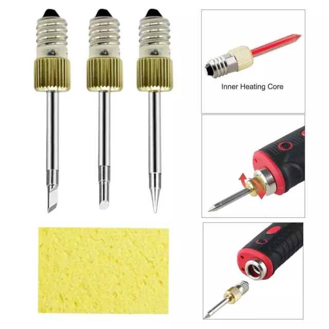 3x Replacement Soldering Iron Tips Soldering Head E10 Interface Welding Tips BE