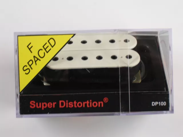 DiMarzio F-spaced Super Distortion Bridge White W/Black Poles DP 100
