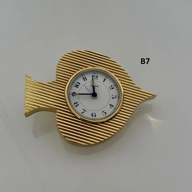 Pendulette de Bureau / à Poser Quartz - Ovale - Laiton - Strass - Jaccard