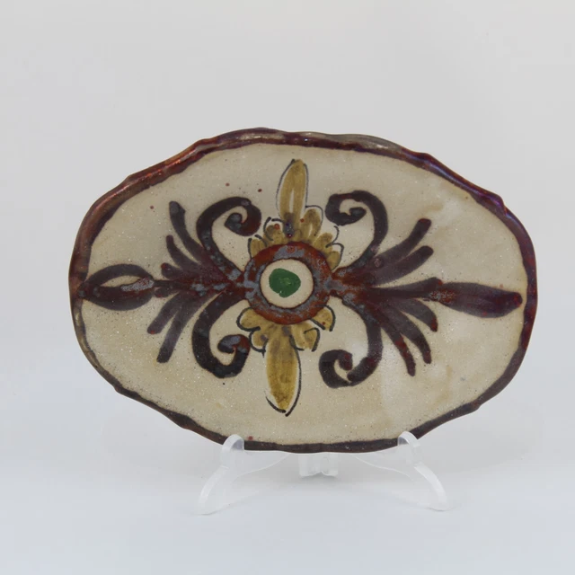 Pequeña BANDEJA de Ceramica de Reflejos PABLO SANGUINO Toledo España.   Años 70