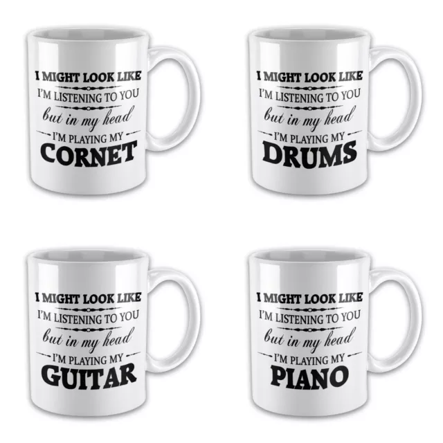 In My Head I'm Playing My (Instrument) Novelty Gift Mug