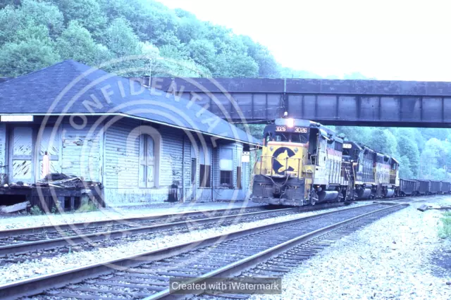 Original Kodachrome Chesapeake & Ohio Rr Gp30 # 3026 Rockwood, Pa 1987