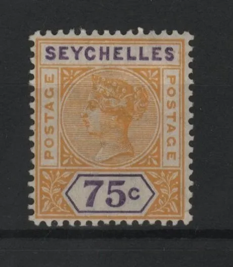 Seychelles 1900 Queen Victoria unused Mi. 25 yellow 70 Michel Euro