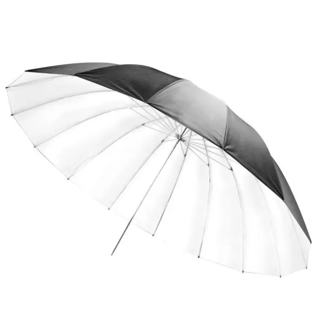 Phot-R 51" 130cm Photo Studio Parabolic Reflective Flash Umbrella Black & Silver