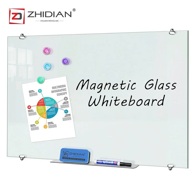 ZHIDIAN GLASS Dry Erase Board Frameless Glass Whiteboard 90cm