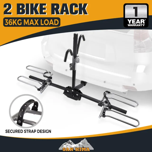 San Hima 2 Bicycle Bike Rack Rear Car Carrier 2" Hitch Mount Platform Foldable