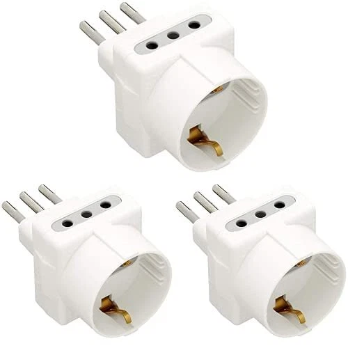 Adattatore Triplo BTicino S3610D - 1 Presa Tedesca + 2 Italiane, 10A, Bianco - Foto 5